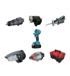 Trusa scule 5 in 1 cu 1 acumulator 48V, bormasina, cheie impact, minidrujba, fierastrau sabie - Img 5