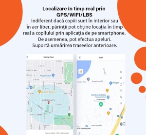 Smartwatch pentru copii cu GPS Tracker, rezistent la apă, cartelă SIM, apel video 4G - Img 2