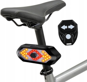 Stop spate bicicletă cu semnalizare, 5 moduri de iluminare, impermeabilă IPX4, 9.4x3.3 cm, plastic, negru - Img 5