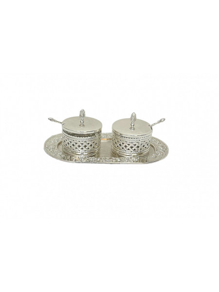 Set 2 Zaharnite Cu Model Si Tava Argintata