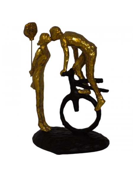 Statueta Aurie Cuplu Indragostiti - Primul Sarut