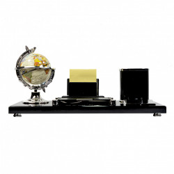 Set Birou Cu Glob Pamantesc Si Accesorii Negru