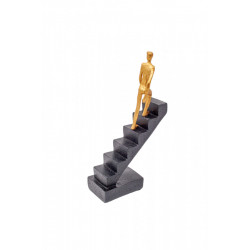 Statueta scara neagra cu barbat auriu 