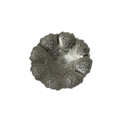 Fructiera Argintata Cu Picior Model Cu Flori D 18 cm - Img 2