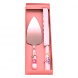Set Paleta Si Cutit Pentru Tort Cu Maner Din Portelan In Cutie De Cadou 36X12 cm