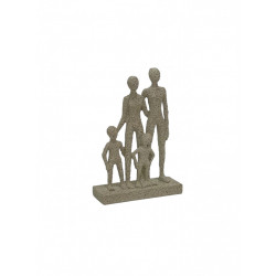 Statueta familie cu 2 copii tip piatra