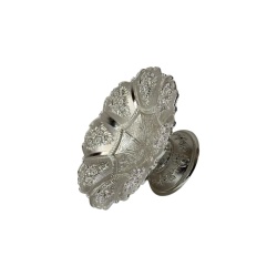 Fructiera Argintata Cu Picior Model Cu Flori D 18 cm - Img 3