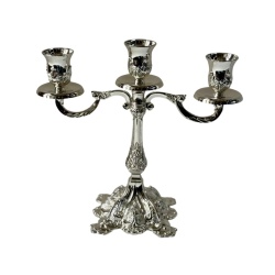 Sfesnic Argintat Cu 3 Brate Elegant Cu Baza Patrata H22 - Img 2