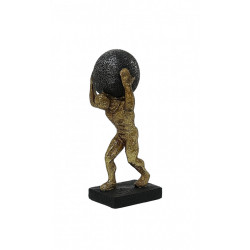 Statueta Atlas modern auriu cu negru 