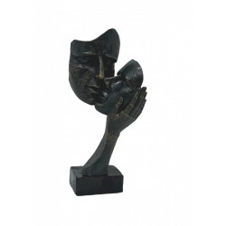 Statueta Cuplu Model Negru Cu Patina Aurie 30 cm