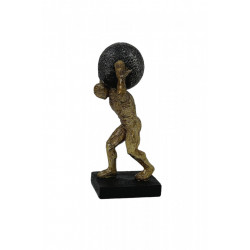 Statueta Barbat puternic carand pe umeri glob pamantesc negru 