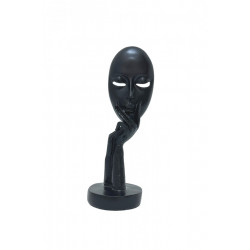 Statueta masca neagra cu barbia sprijinita pe mana