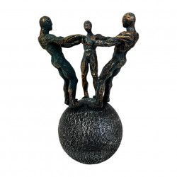 Statueta Moderna Neagra cu 3 Personaje Pe Glob