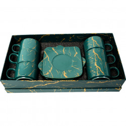 Set 6 Cani Cu Farfurioare Patrate Culoare Verde in cutie 