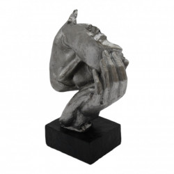 Statueta maini tinand o masca argintie