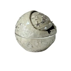 Scrumiera Argintata Cu Email si Capac D 10CM - Img 1