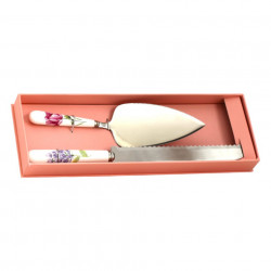 Set Paleta Si Cutit Pentru Tort Cu Maner Din Portelan In Cutie 