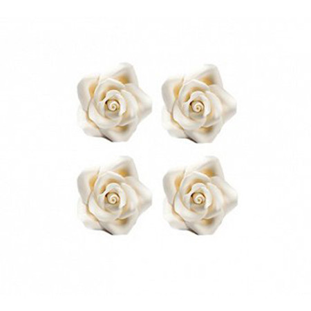 Decor Zahar - Trandafiri Albi R 3.5cm, 30 buc