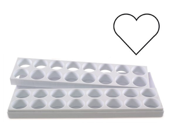 Mignon Inima Ø 4.5 x H 2.5 cm - Set 2 Matrite Formare 32 Produse, Tava 40 x 20 cm