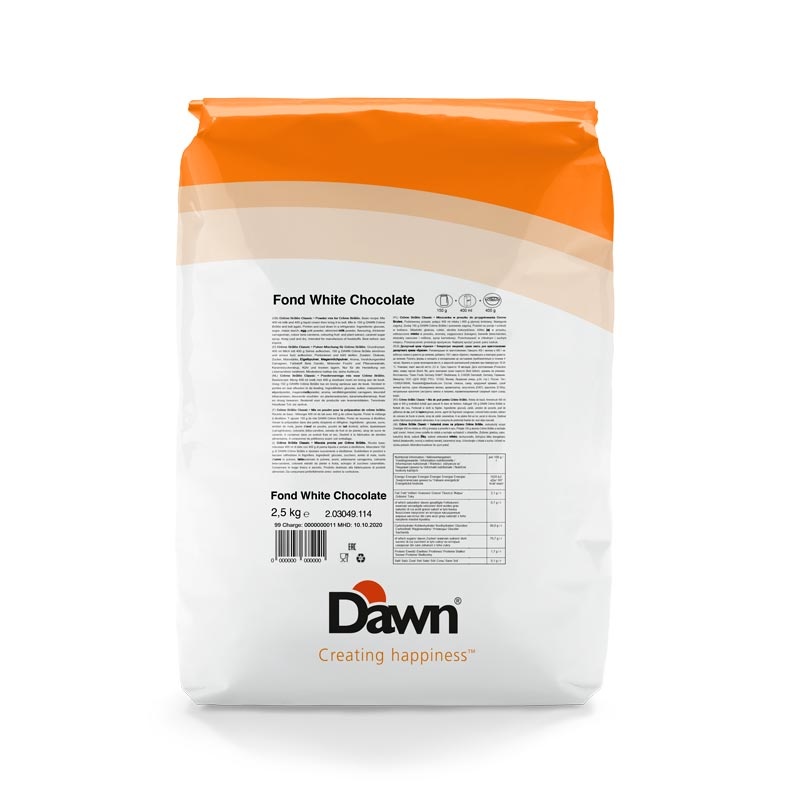 Premix Mousse, Bavareze, Semifreddo - Aroma Ciocolata Alba - Fond Dawn, 2.5 Kg