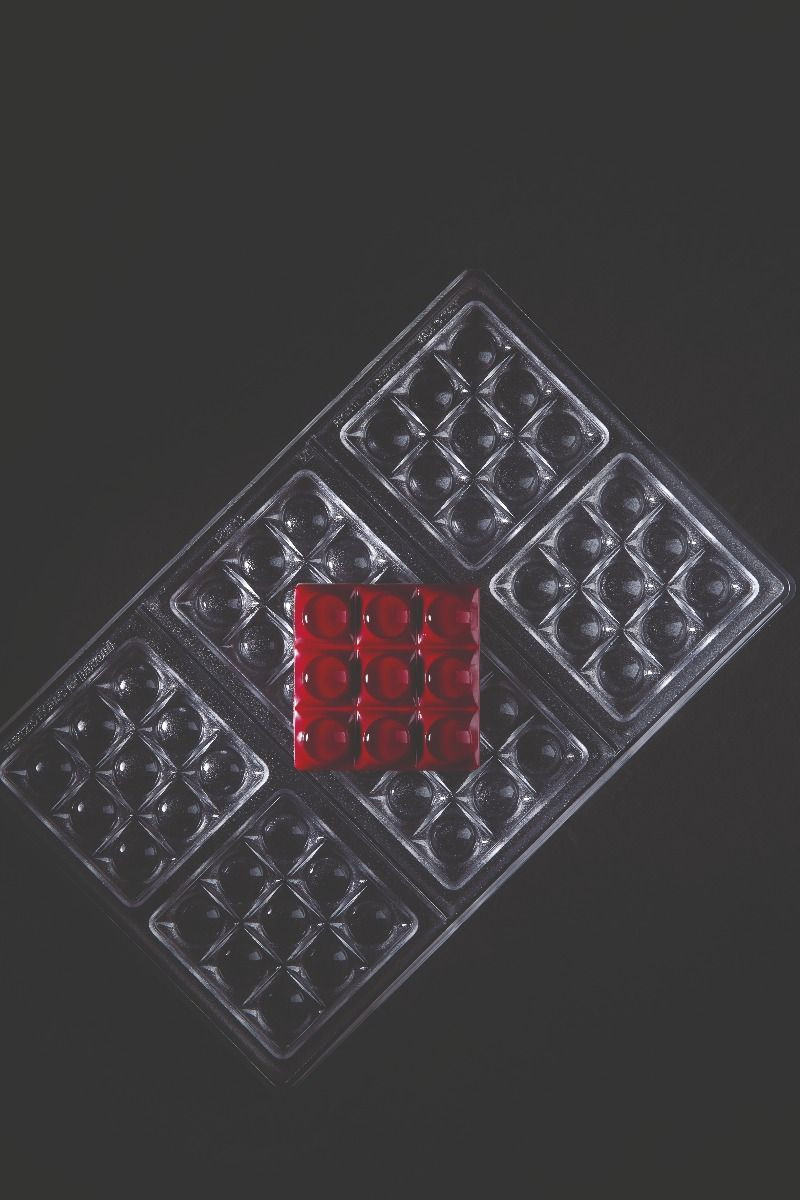 Tablete Ciocolata 7 x 7 x H 1.05 cm - Matrita policarbonat Lego Mini, 6 cavitati, 50 gr