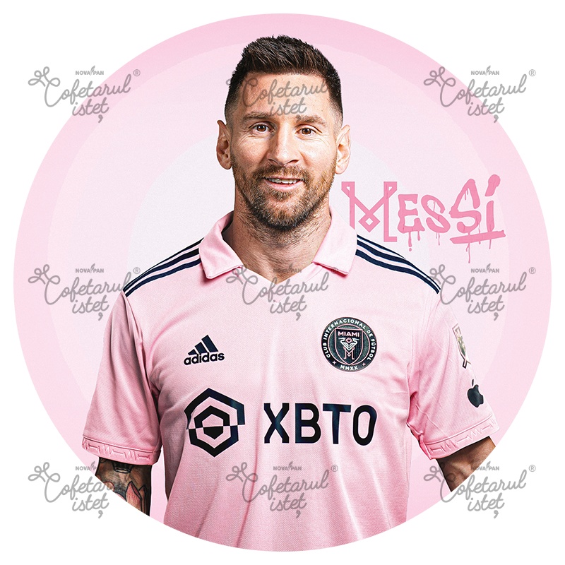 Vafa imprimata Fotbal Messi Model 2, Ř 20 cm - Cofetarul Istet