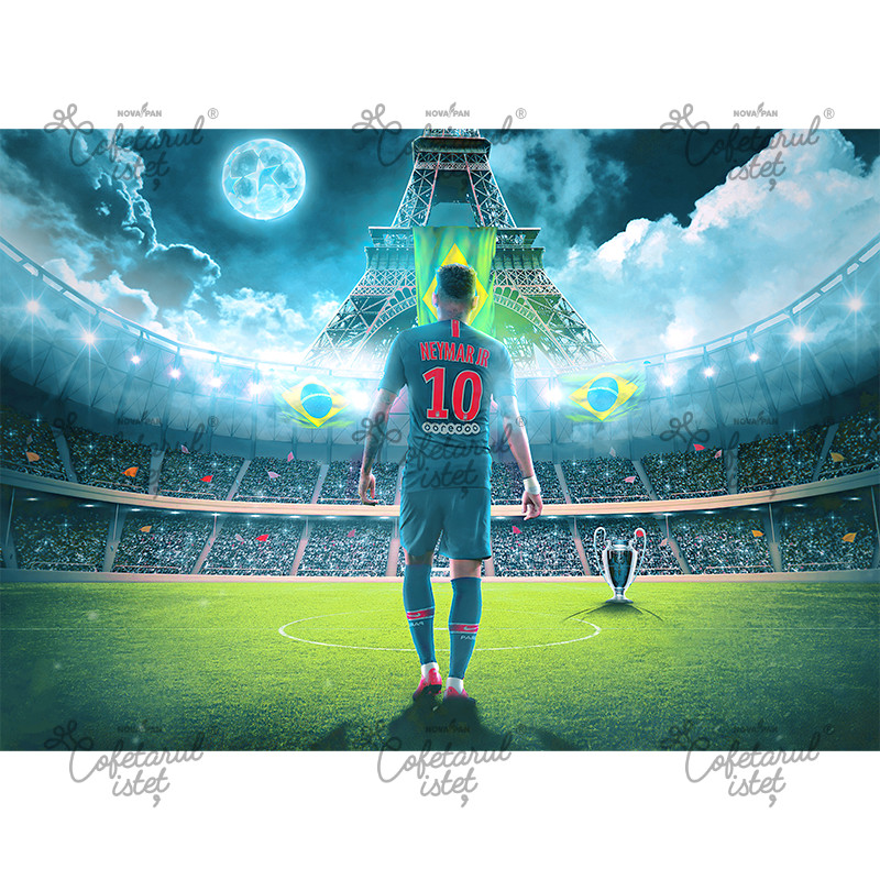 Pasta Zahar imprimata Fotbal Neymar Model 2, A4 - Cofetarul Istet