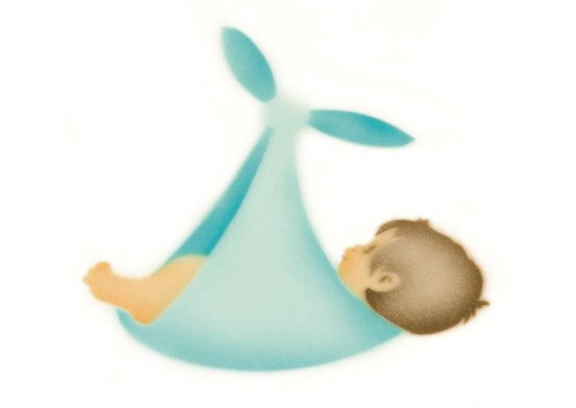 *Sablon Aerografie A venit Barza - Baietel