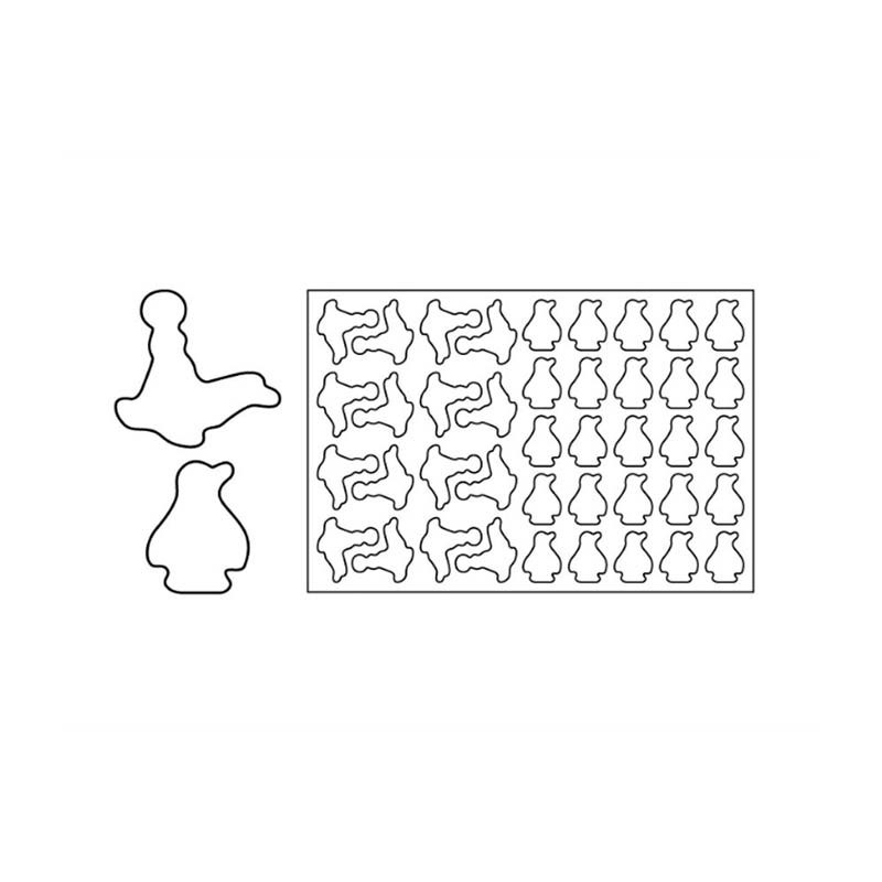Placa decupare forme foca si pinguin Ø7.5-7cm, 16/25 cavitati