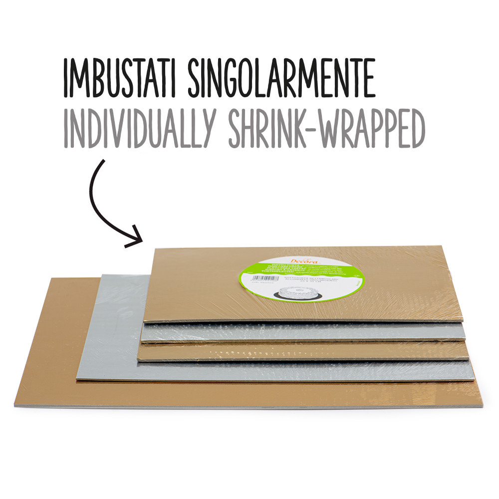 Platou Tort Dreptungh. 2 Fete, Auriu/Argintiu, 60x40xH0.15 cm