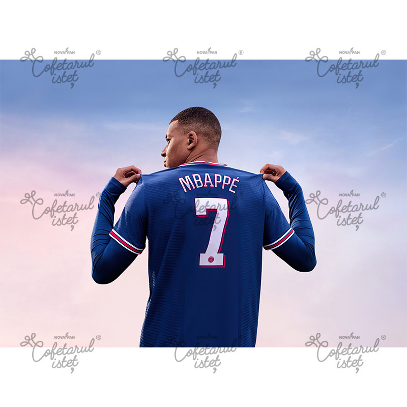 Pasta Zahar imprimata Fotbal Mbappe Model 1, A4 - Cofetarul Istet