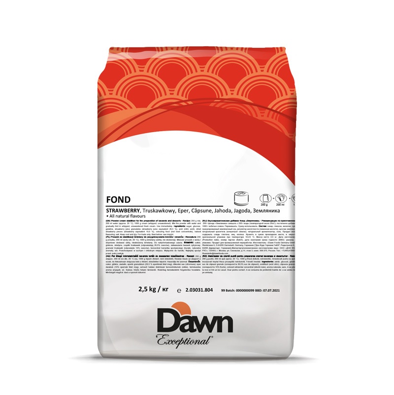 Premix Mousse, Bavareze, Semifreddo - Aroma Capsuni - Fond Dawn, 2.5 Kg