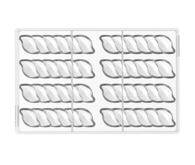 Snack Ciocolata 12 x 2.5 x H 1.3 cm - Matrita policarbinat Riflesso, 8 cavitati (CH040), 28 gr
