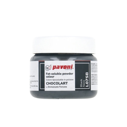 Мастноразтворим хранителен оцветител на прах, CHOCOLART Black без E171, 40 gr - не съдържа азотни съединения