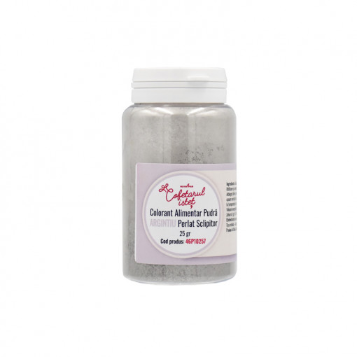 Мастноразтворим хранителен оцветител Silver Pearly Powder 25 gr