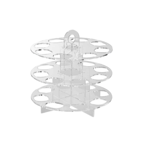 Прозрачна поставка за кексчета от плексиглас, 3 нива, Ø 18 x H 17,3 cm