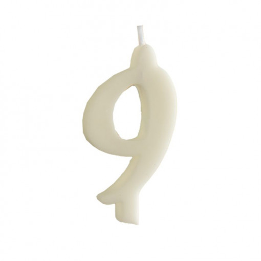 Свещ за торта XL H 12 cm, фигура 9, бяла