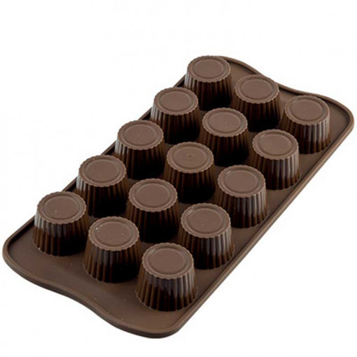 Силиконова форма Praline Silikomart Classic Ø 3 x H 1,85 cm, 10 ml, 15 кухини (SCG07)
