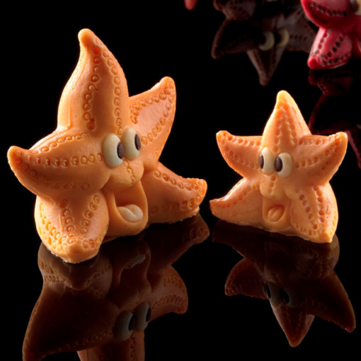 Силиконов калъп 3D Морска звезда 3D, Ø 3,7 и 6 cm, 2 броя