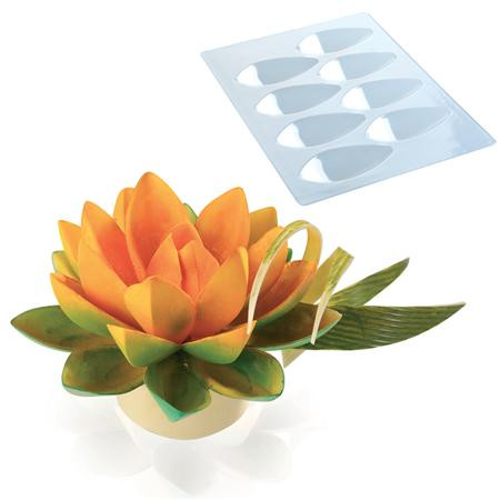 3D kis lótuszvirág - 5 műanyag csokoládé csokoládé formákból álló készlet