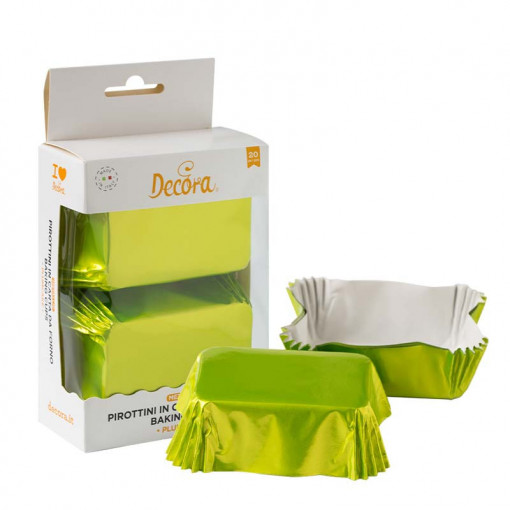 Chese Dreptungh. Lime Green metálpapír 8 x 5 x H 3,2 cm, 20 db