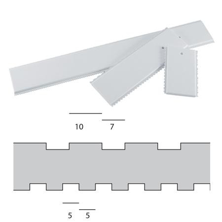 Decor Decorating Comb, 2 Patterns, 5 and 7 mm, Plastic, L 34 cm