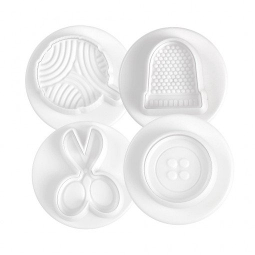 Fashion - Plastic Cutters with Extractor Ø 3.3 - 4.5 cm, Set 4 pcs