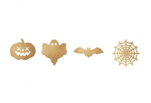 Golden Edible Decorations for Food Decoration, 4 Shapes, Ø 3-4 cm, Halloween Model, 288 pcs