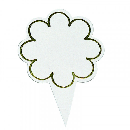 Labels Price Material Material Plastic White, Gold Outline, Ø 6 x H 9 cm, Set 25 pcs