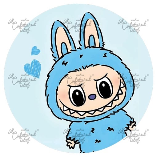 Labubu отпечатана захарна паста Labubu Model 7, Ø 20 cm - Сладкарски изделия