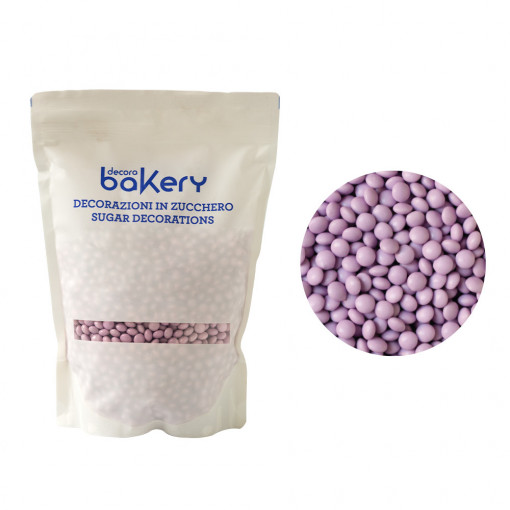 Lila csokoládé lapított gyöngyök Ø 10 mm, 1 kg