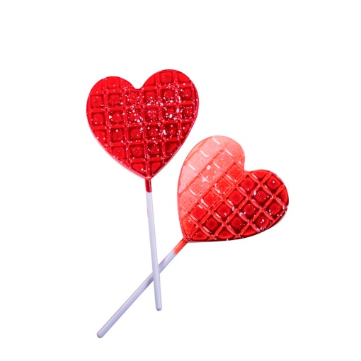 LolliPops Модел сърце, пластмасова форма с 4 кухини Ø 6,8 x H 0,9 cm, комплект от 2 броя