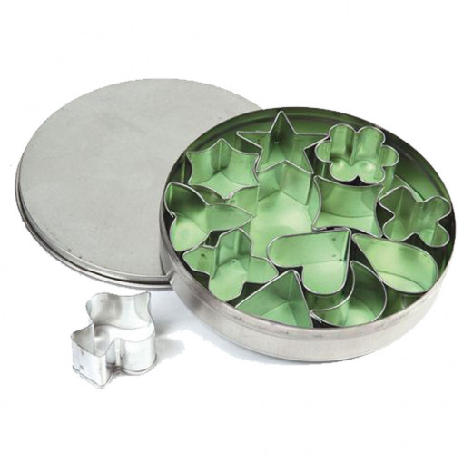 Mixed Shapes - Stainless Steel Cutters Ø 2.5 - 3 x H 3 cm, Box 12 pcs