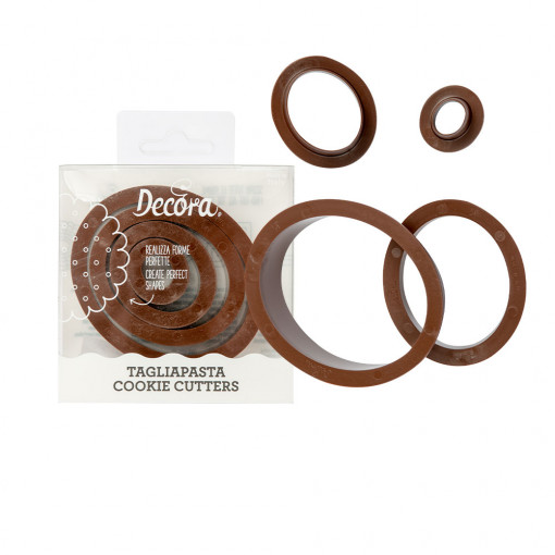 Oval - Decupatoare Plastic Ø 1.5 - 8 x H 2.2 cm, Set 4 Buc